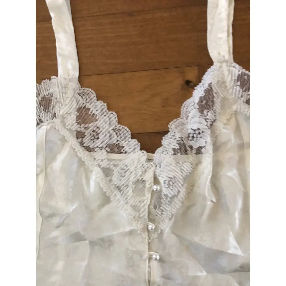 NWT Vintage 1990s Lauren Alexandra Ivory Lace Bustier Camisole size large